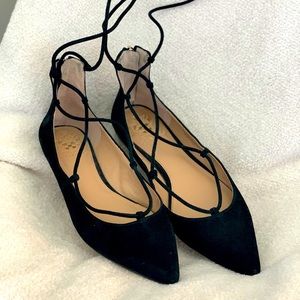 Vince Camuto suede tie-up flats